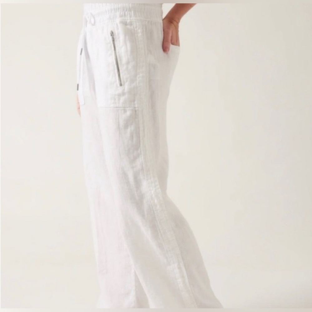 New ~ Athleta CABO LINEN WIDE LEG PANT Size 12T